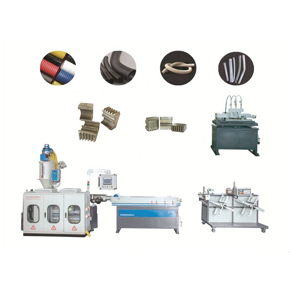 Pp Pe Pa Pvc Flexible Hose Making Machine / Plastic Single Wall Corrugated Pipe Extrusion Production Line