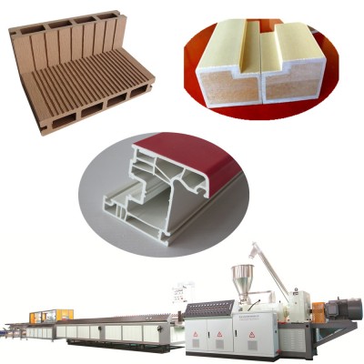 PP/PE/PVC wood plastic composite WPC decking floor fence post window and door profile machine